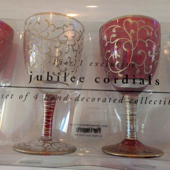 Pier 1 Imports Jubilee Set of Cordial Glasses & Tealight Holders - Picture 7 of 8